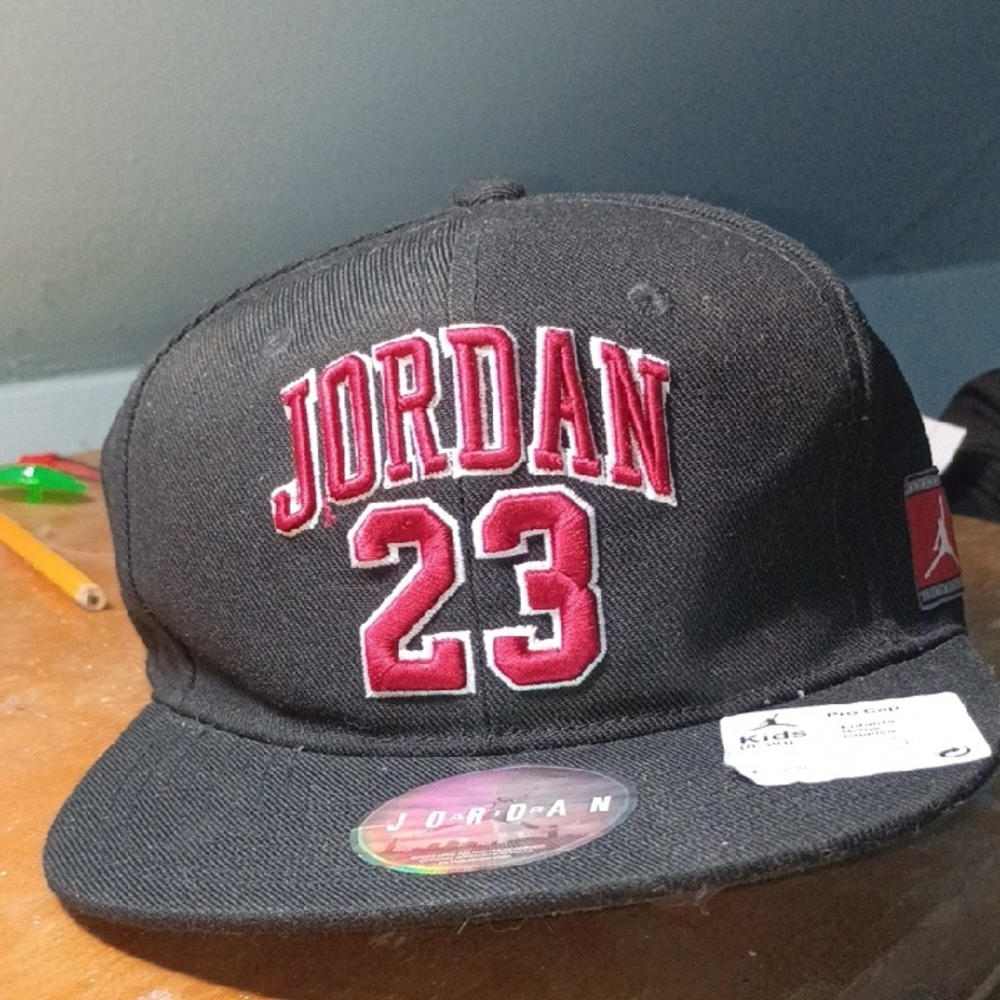 Jordan Black Cap with Red '23' Embroidery
